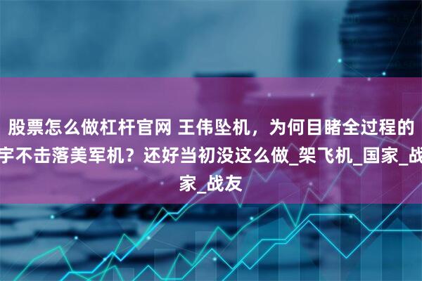 股票怎么做杠杆官网 王伟坠机，为何目睹全过程的赵宇不击落美军机？还好当初没这么做_架飞机_国家_战友