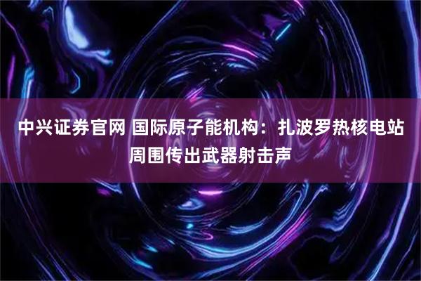 中兴证券官网 国际原子能机构：扎波罗热核电站周围传出武器射击声