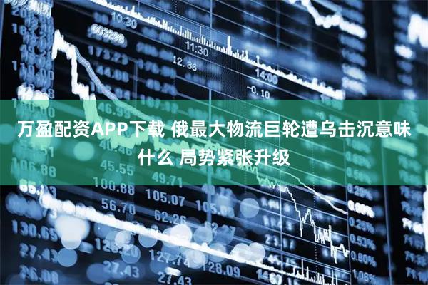 万盈配资APP下载 俄最大物流巨轮遭乌击沉意味什么 局势紧张升级